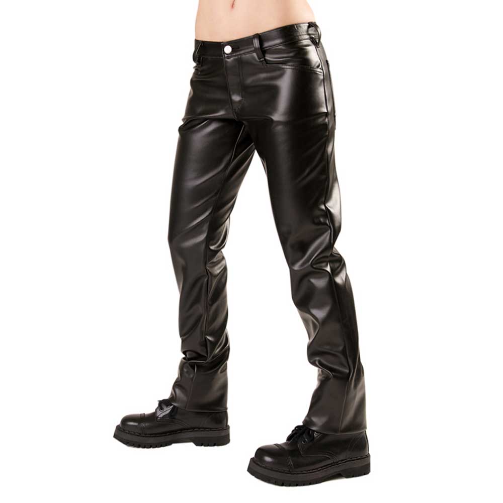 zwarte leren broek heren